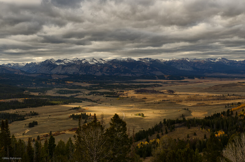 Snow-capped Mountains and Valley — Brown