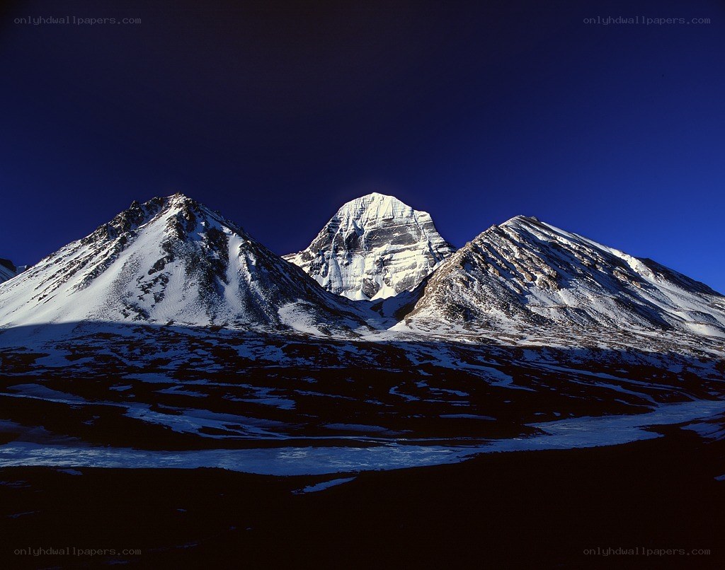 snow-capped mountains at dawn