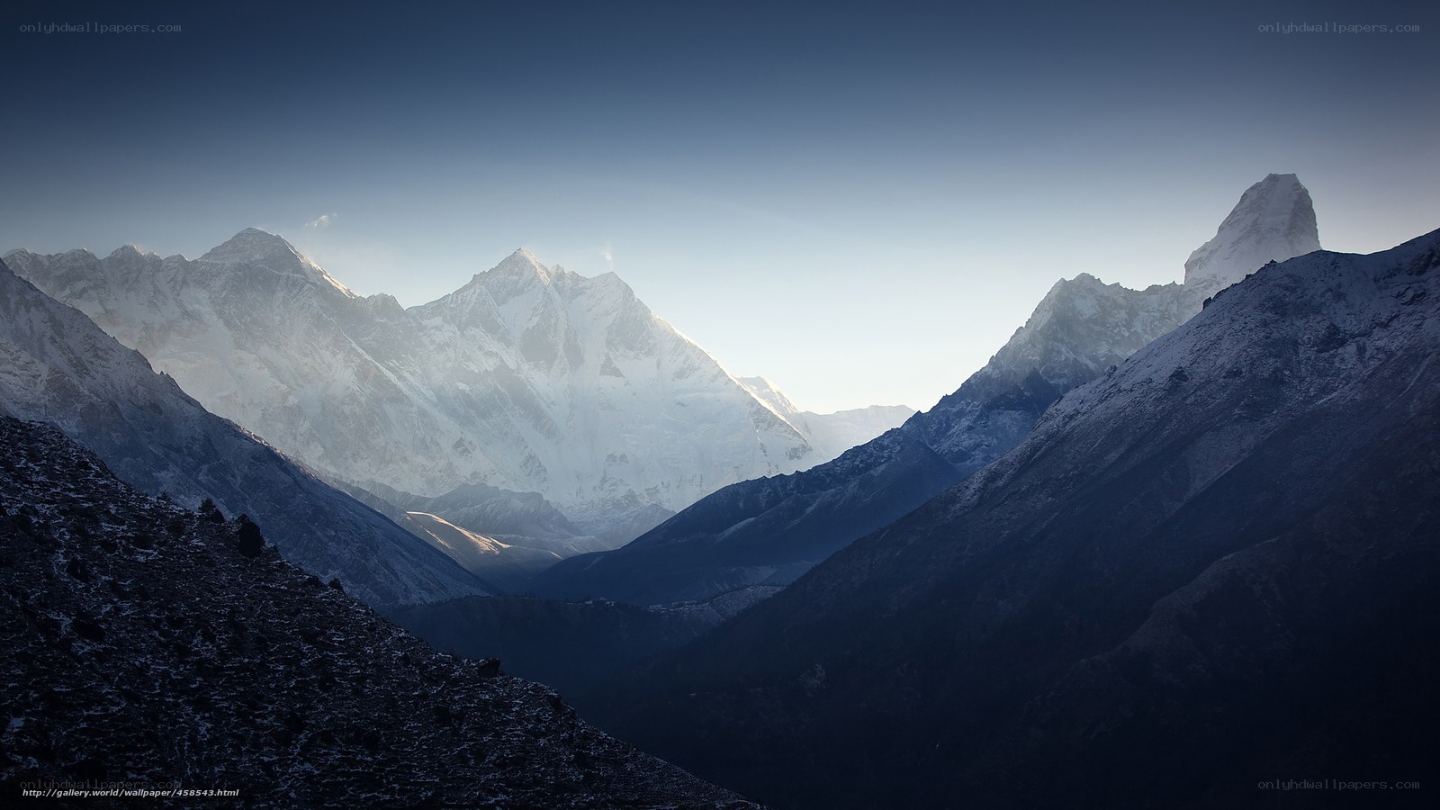 snow-capped mountains at dawn