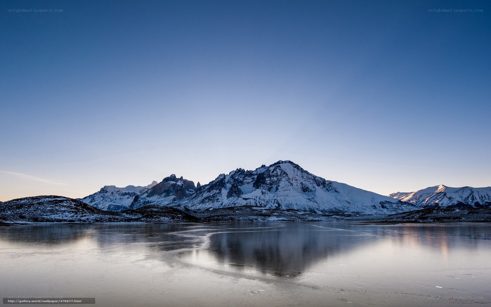 Snow-capped mountains at dawn