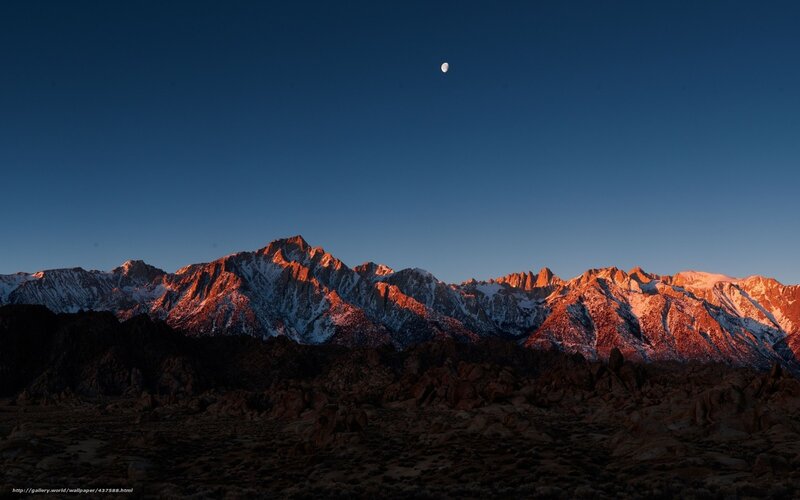 Snow-capped Mountains at Dusk — Blue, Serene