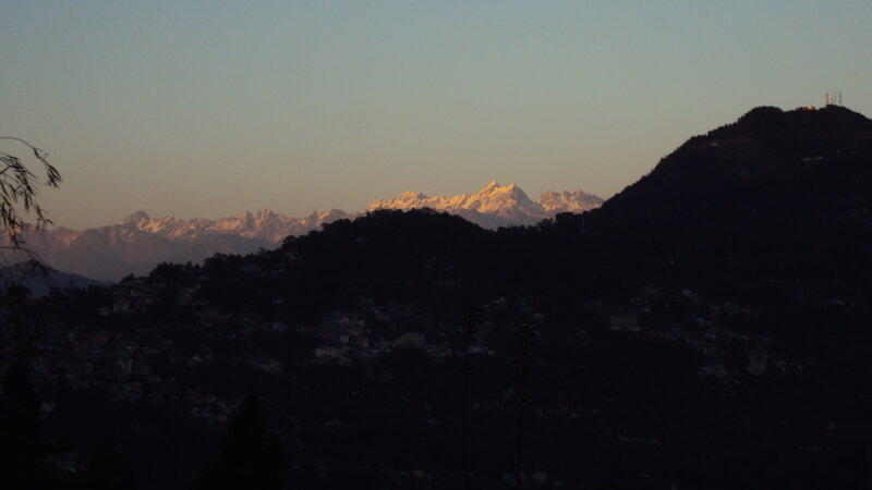 Snow-capped Mountains at Dusk — Dark