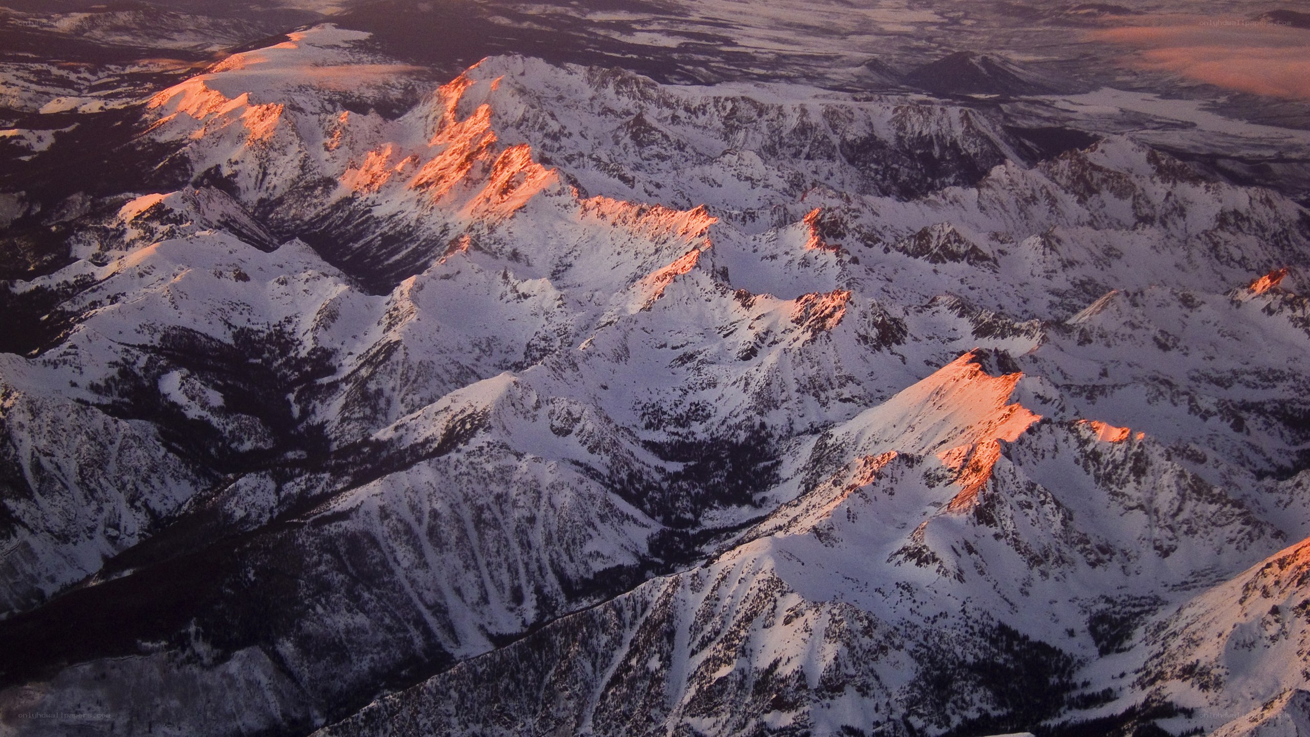 snow-capped mountains at sunrise