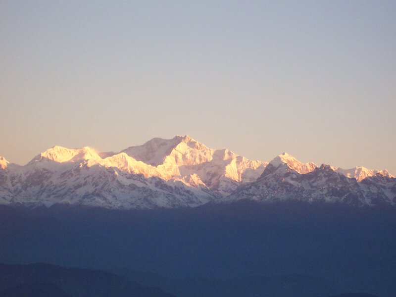 snow-capped mountains at sunrise