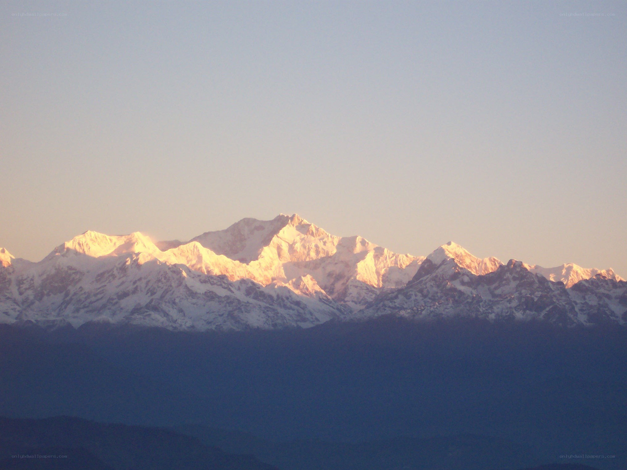snow-capped mountains at sunrise