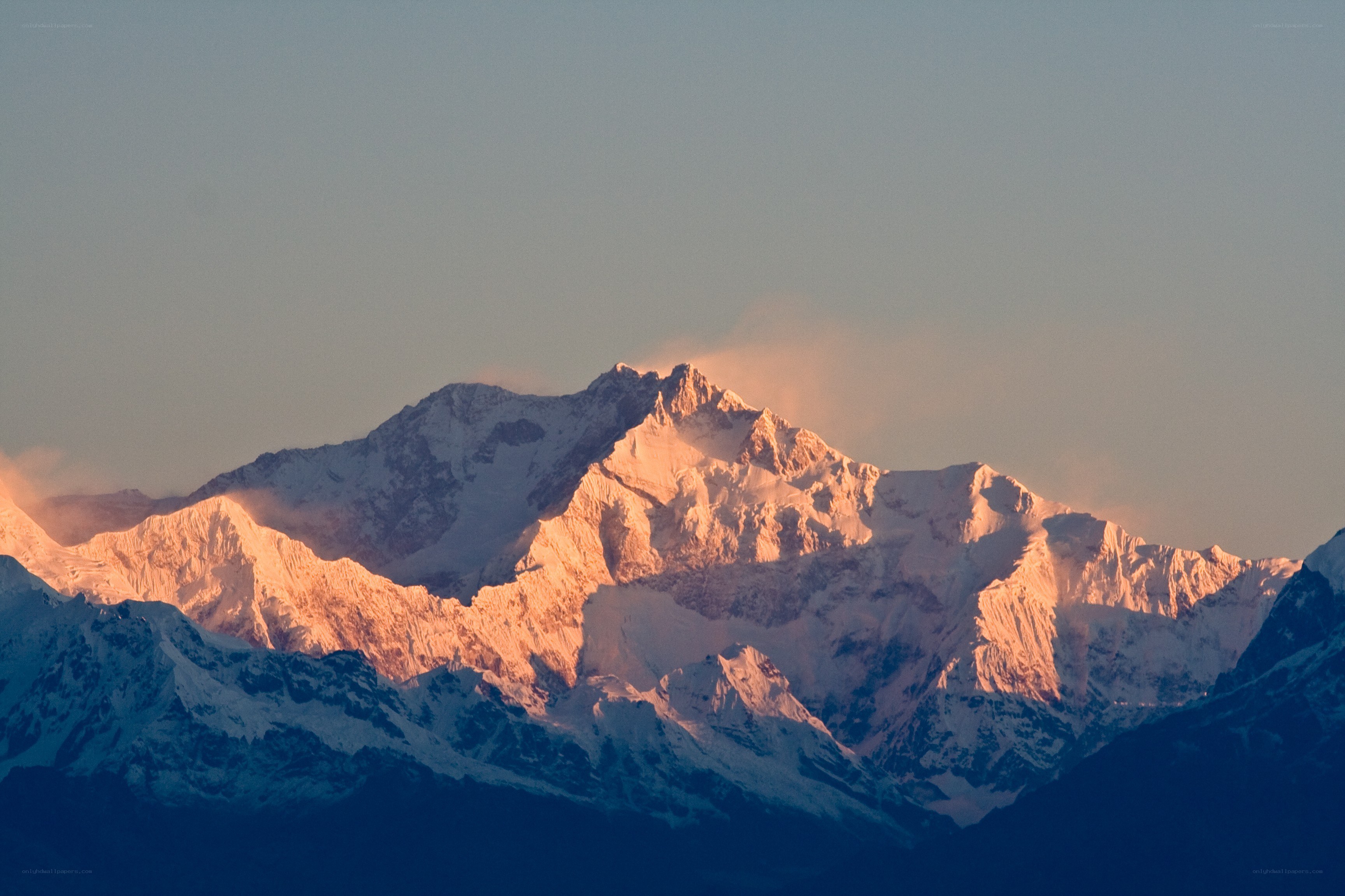 snow-capped mountains at sunrise