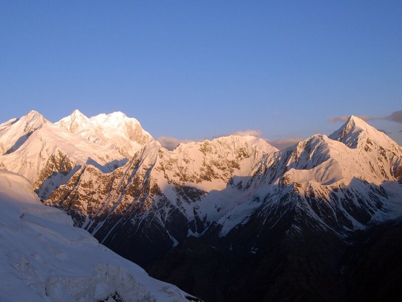 snow-capped mountains at sunrise