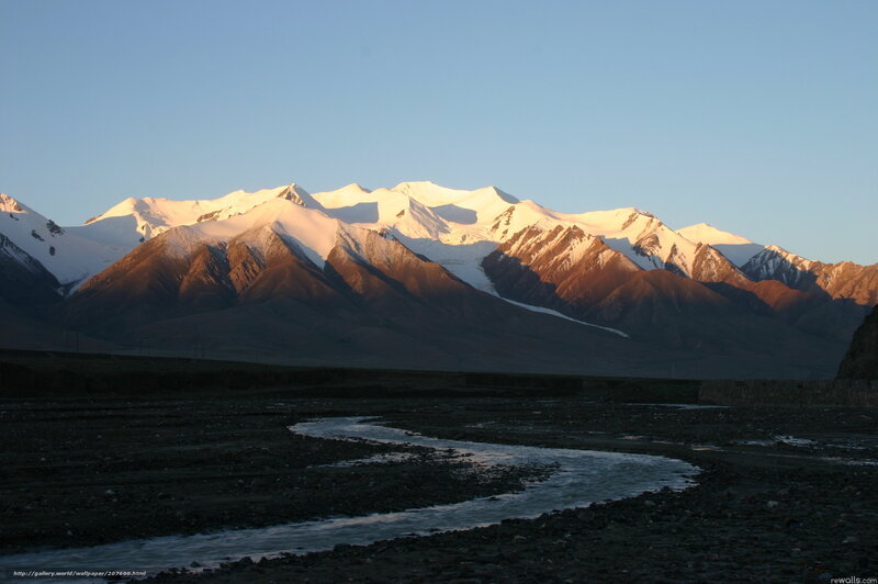 snow-capped mountains at sunrise