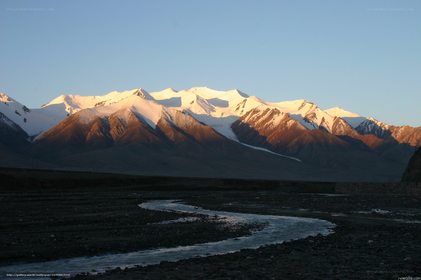 snow-capped mountains at sunrise
