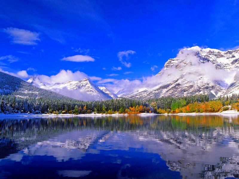 Snow-capped Mountains — Autumn, Forest