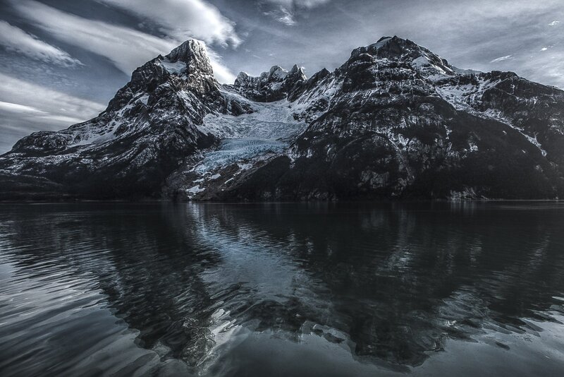Snow-capped Mountains — Black, Dramatic, Photograph, Glacier
