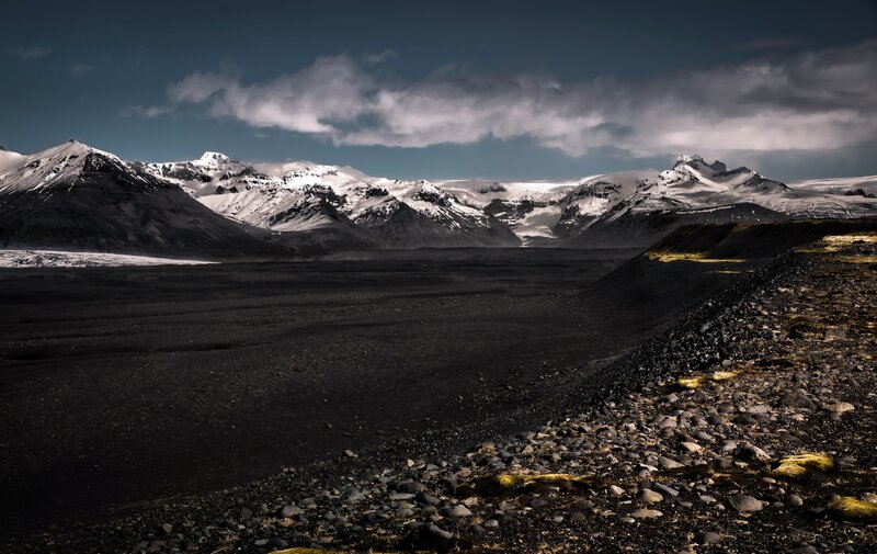 Snow-capped Mountains — Black, Dramatic, Photograph
