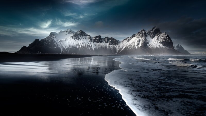 Snow-capped Mountains — Black, Dramatic, Winter
