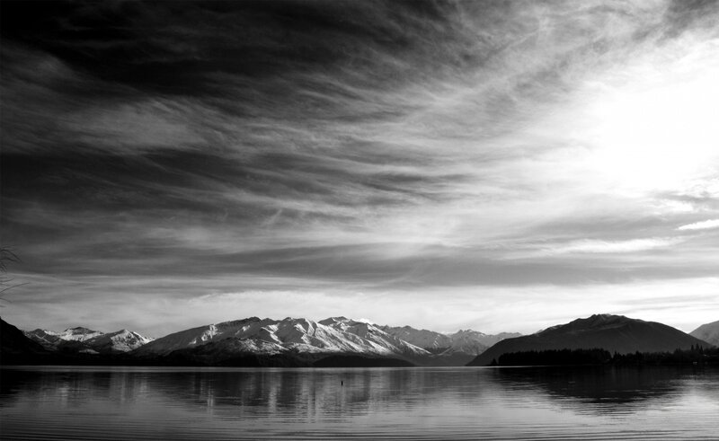 Snow-capped Mountains — Black, Serene
