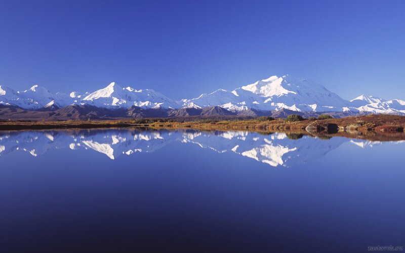 Snow-capped Mountains — Blue, Brown