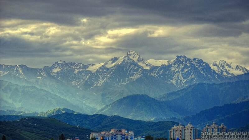 Snow-capped Mountains — Blue, Dramatic, Afternoon, Photograph, City