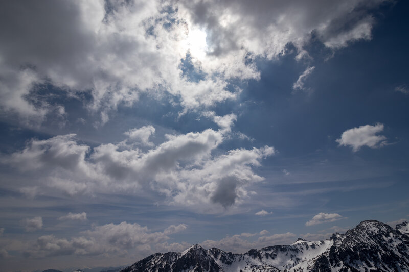 Snow-capped Mountains — Blue, Dramatic, Afternoon, Photograph, Clouds, Sunlight, Sky