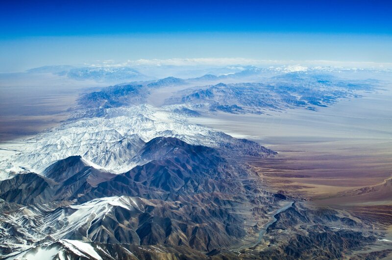 Snow-capped Mountains — Blue, Dramatic, Afternoon, Photograph, Desert