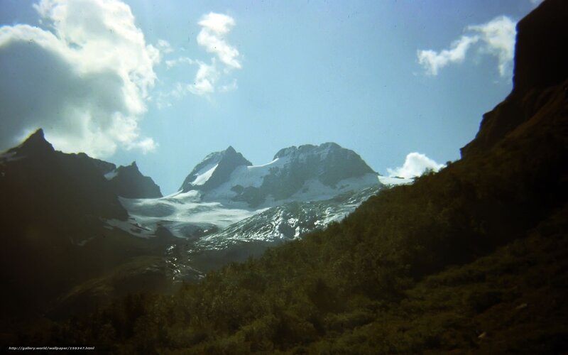Snow-capped Mountains — Blue, Dramatic, Afternoon, Photograph, Glacier, Clouds