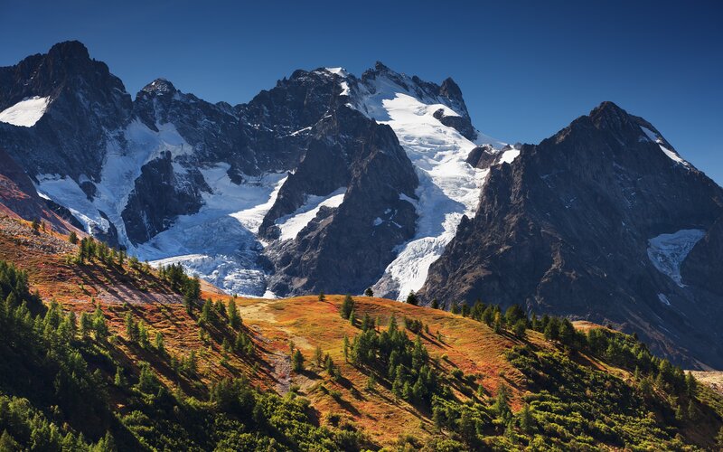 Snow-capped Mountains — Blue, Dramatic, Afternoon, Photograph, Glaciers