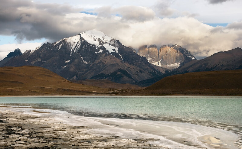 Snow-capped Mountains — Blue, Dramatic, Afternoon, Photograph, Lake, Clouds, Hills