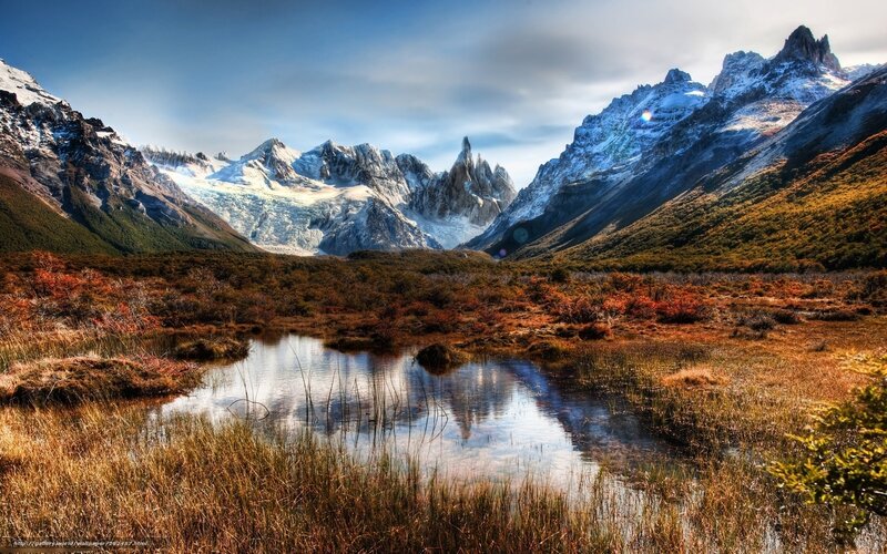 Snow-capped Mountains — Blue, Dramatic, Afternoon, Photograph, Lake, Glacier, Trees