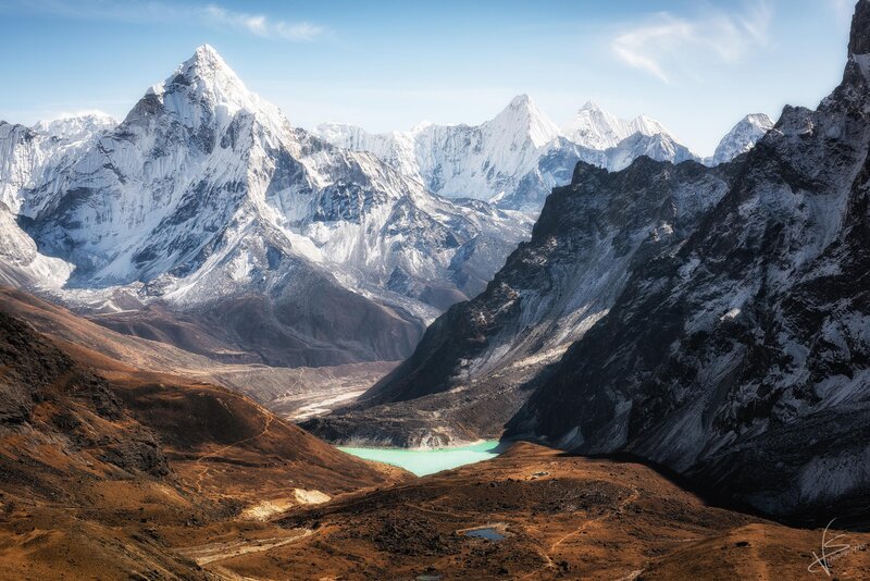 Snow-capped Mountains — Blue, Dramatic, Afternoon, Photograph, Mountain Range
