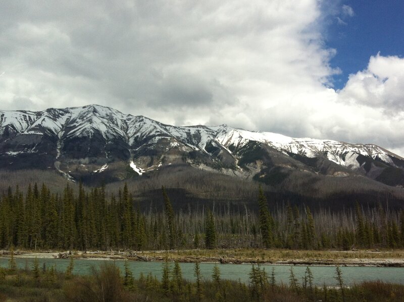 Snow-capped Mountains — Blue, Dramatic, Afternoon, Photograph, River, Forest