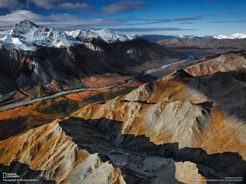 Snow-capped Mountains — Blue, Dramatic, Afternoon, Photograph, River