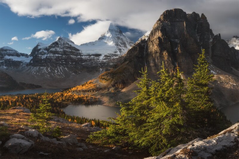 Snow-capped Mountains — Blue, Dramatic, Autumn, Photograph, Lakes