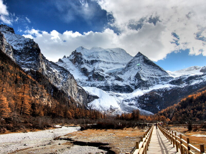 Snow-capped Mountains — Blue, Dramatic, Autumn, Photograph, Mountain