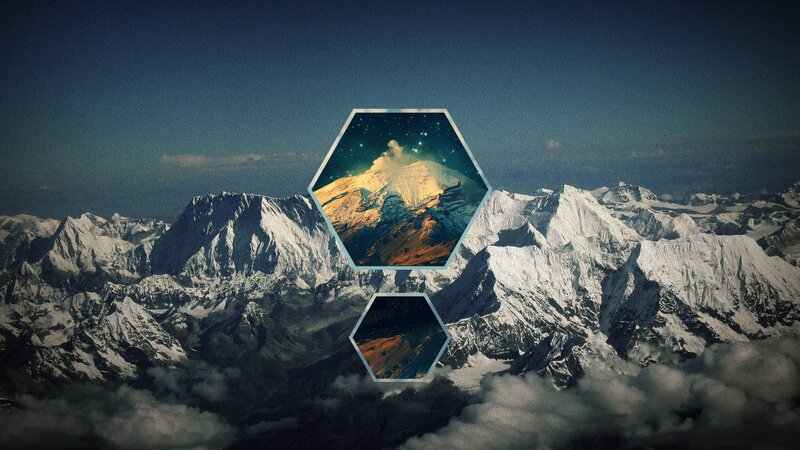 Snow-capped Mountains — Blue, Dramatic, Digital Art
