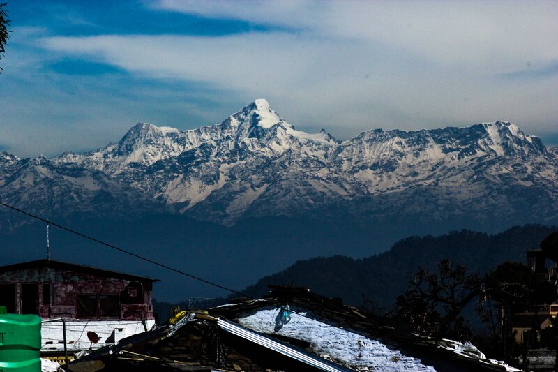 Snow-capped Mountains — Blue, Dramatic, Photograph, Buildings