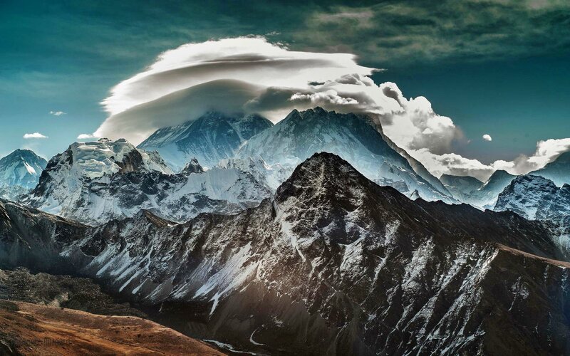 Snow-capped Mountains — Blue, Dramatic, Photograph, Clouds