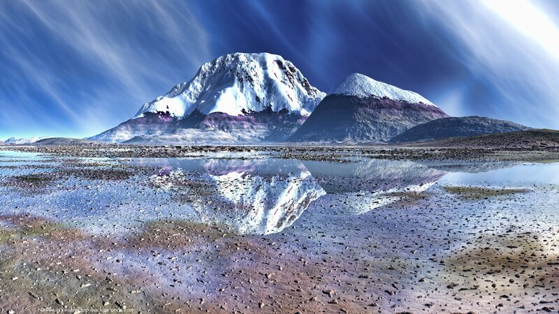 Snow-capped Mountains — Blue, Dramatic, Photograph, Reflection