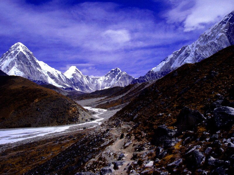 Snow-capped Mountains — Blue, Dramatic, Photograph