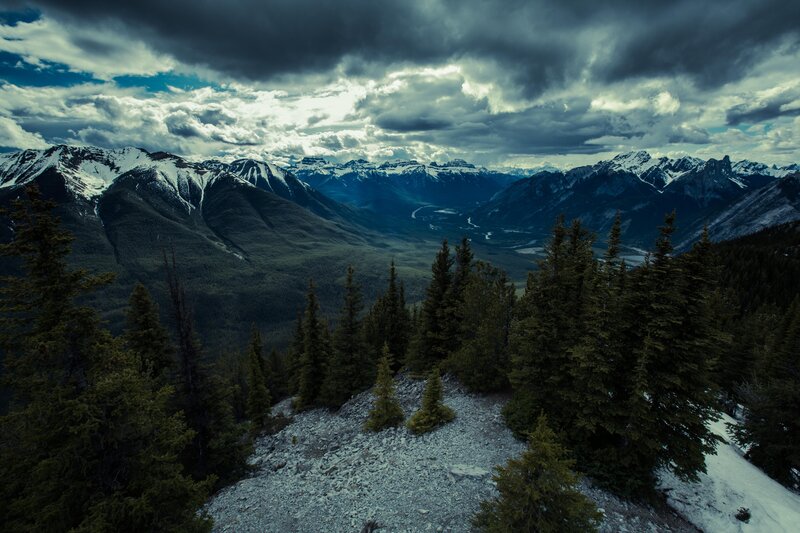 Snow-capped Mountains — Blue, Dramatic, Photograph, Valley