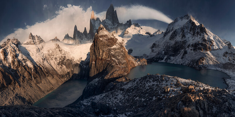 Snow-capped Mountains — Blue, Dramatic, Sunrise, Photograph, Lakes