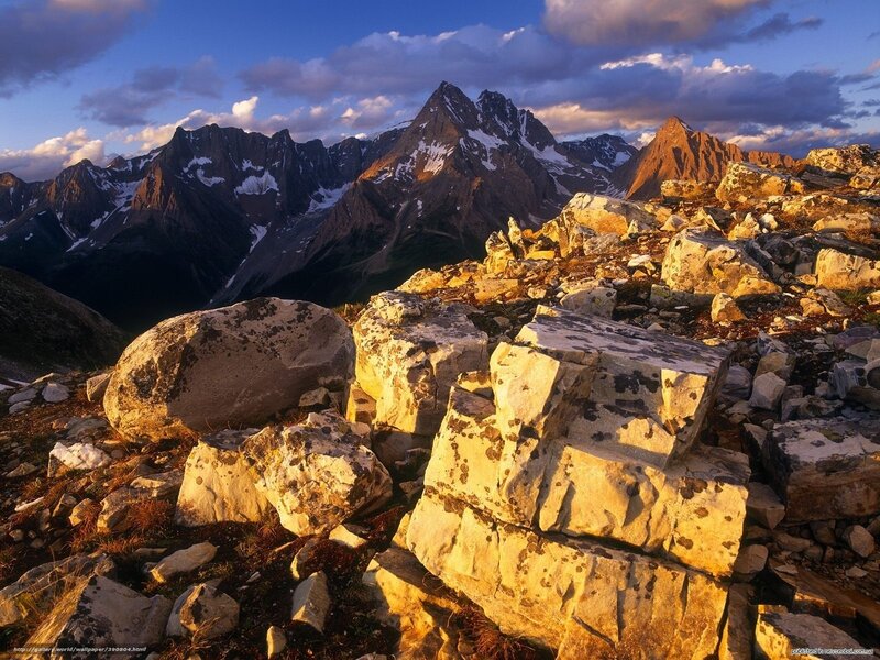 Snow-capped Mountains — Blue, Dramatic, Sunrise, Photograph, Rocks, Clouds
