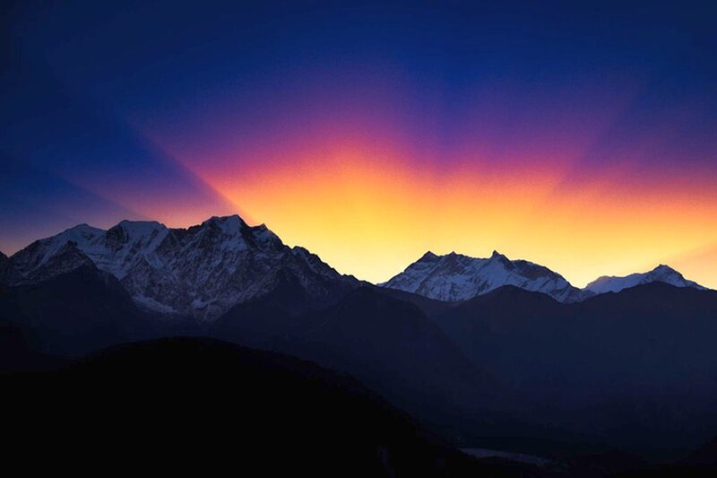 Snow-capped Mountains — Blue, Dramatic, Sunrise, Photograph, Sky