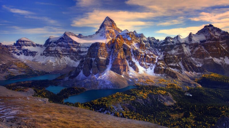 Snow-capped Mountains — Blue, Dramatic, Sunset, Photograph, Lakes