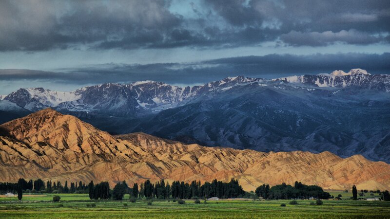 Snow-capped Mountains — Blue, Dramatic, Sunset, Photograph, Valley