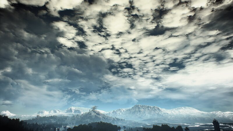 Snow-capped Mountains — Blue, Dramatic, Winter, 3d Render