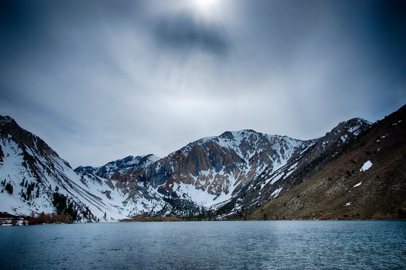 Snow-capped Mountains — Blue, Dramatic, Winter, Photograph, Lake