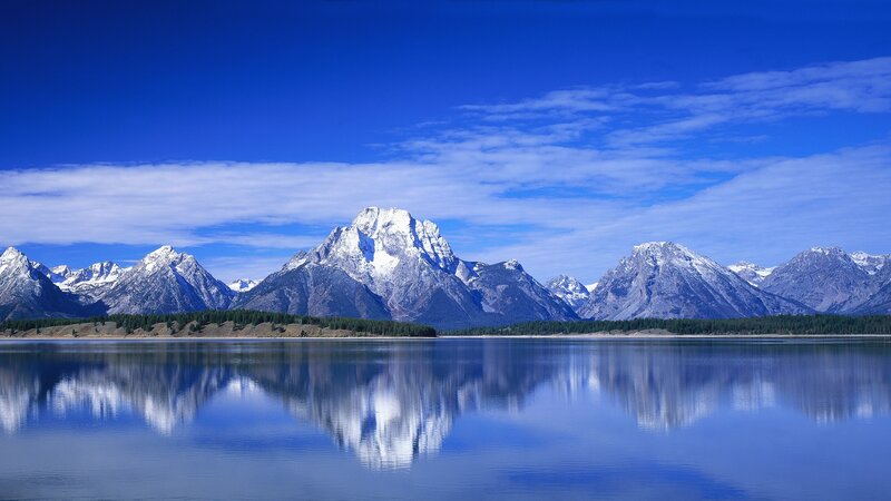 Snow-capped Mountains — Blue, Gray