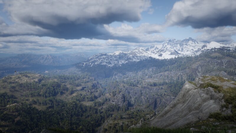 Snow-capped Mountains — Blue, Serene, Afternoon, 3d Render, Forest