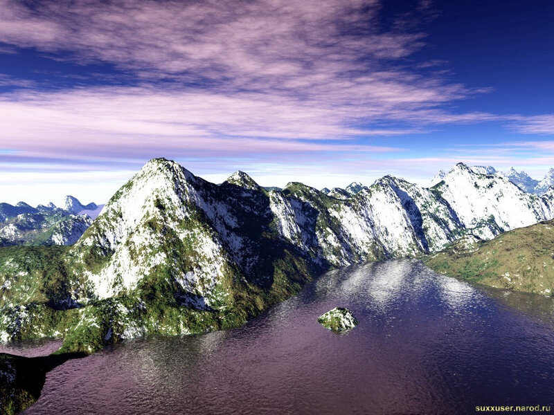 Snow-capped Mountains — Blue, Serene, Afternoon, 3d Render