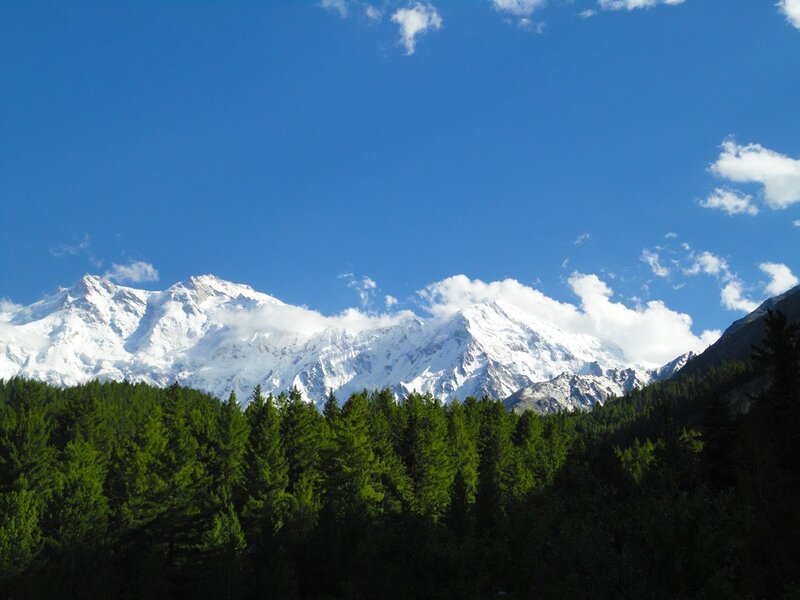Snow-capped Mountains — Blue, Serene, Afternoon, Photograph, Forest, Clouds
