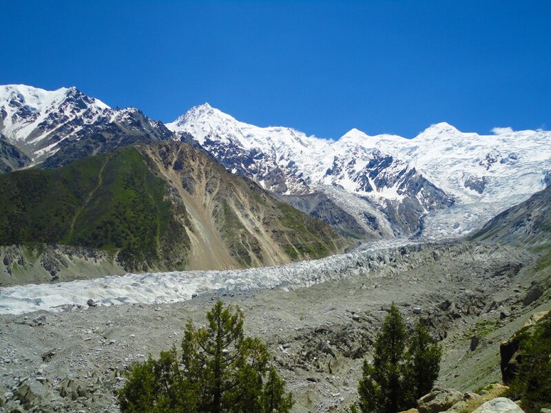 Snow-capped Mountains — Blue, Serene, Afternoon, Photograph, Glacier, Rocky Slopes