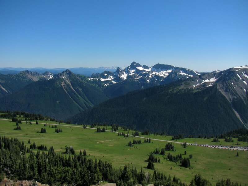 Snow-capped Mountains — Blue, Serene, Afternoon, Photograph, Green Meadow